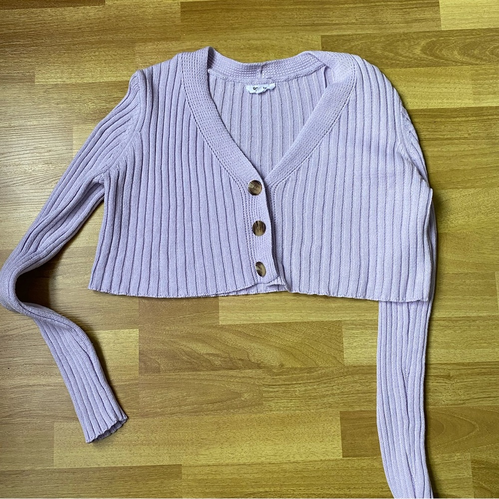 Garage V Neck Cropped Cardigan